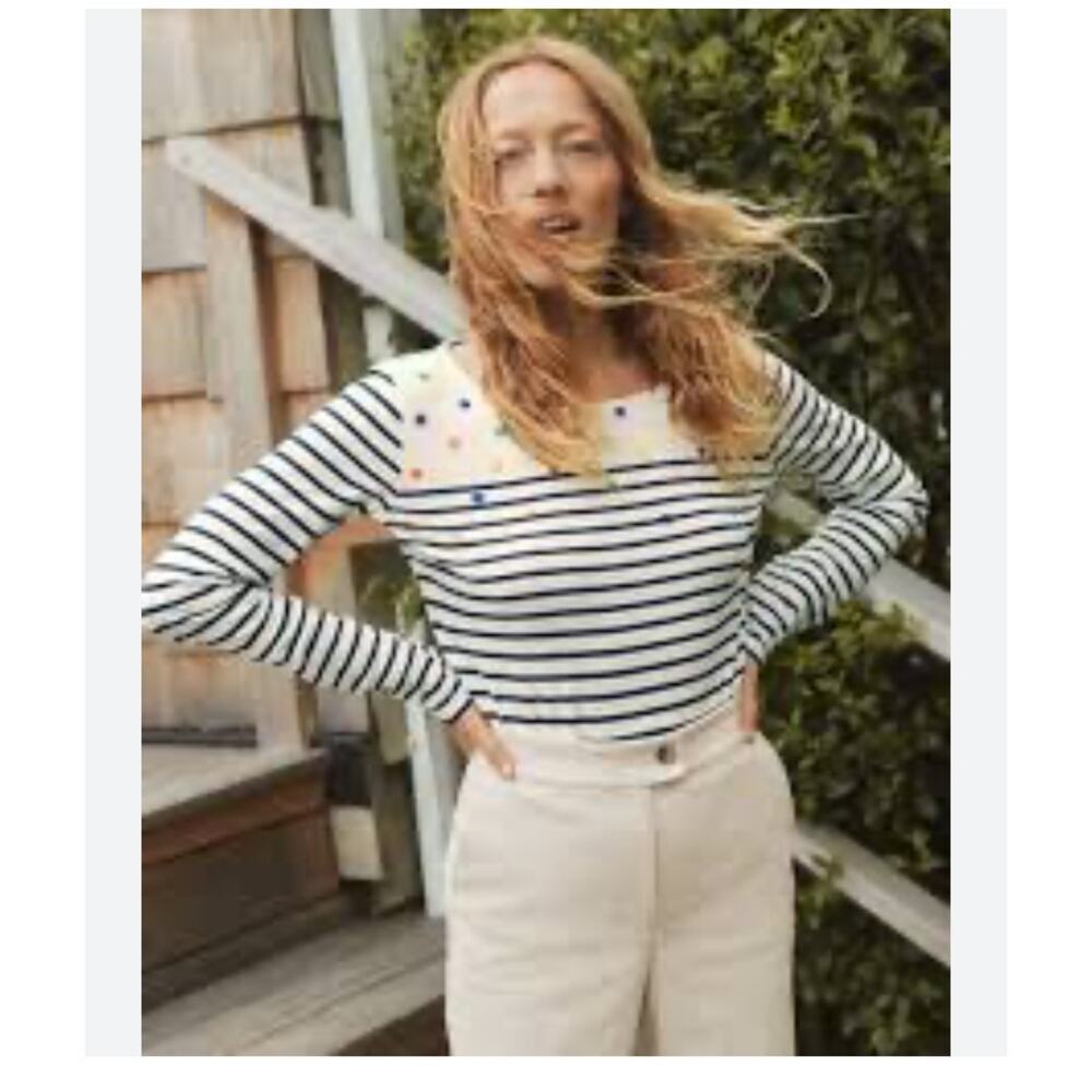 Boden Stripe and Polka Dot Long Sleeve Tshirt Size 8